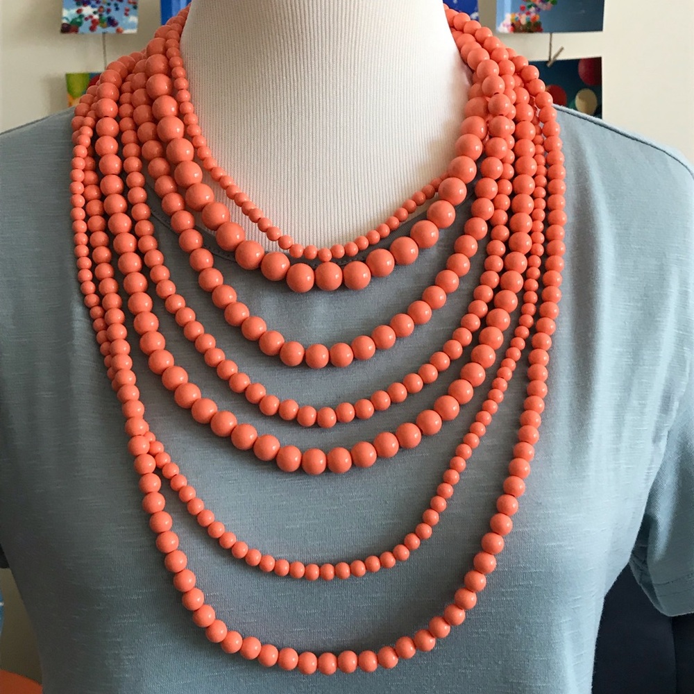 New orange strand beaded necklace!